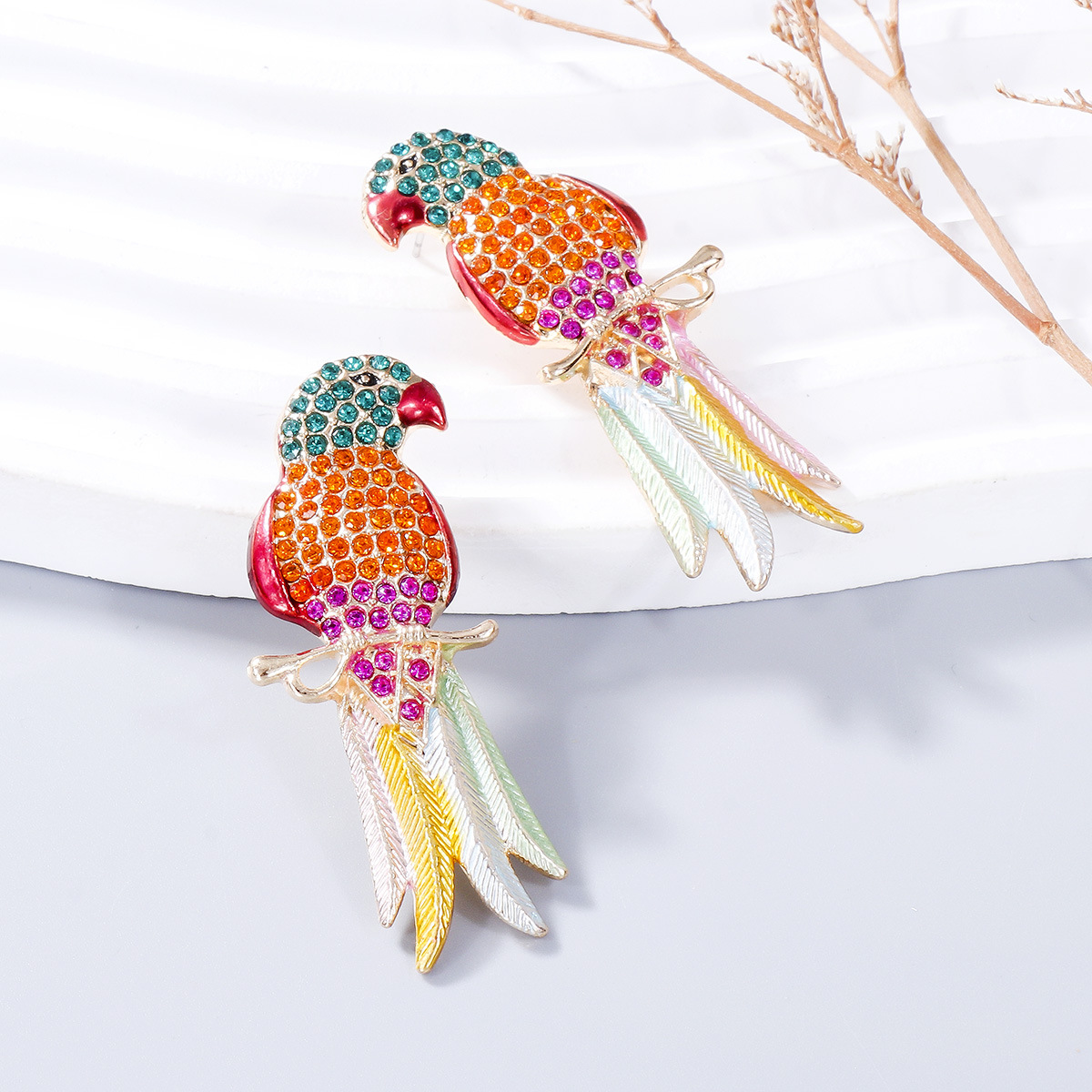 Casual Retro Bird Alloy Zircon Women's Ear Studs 1 Pair display picture 9