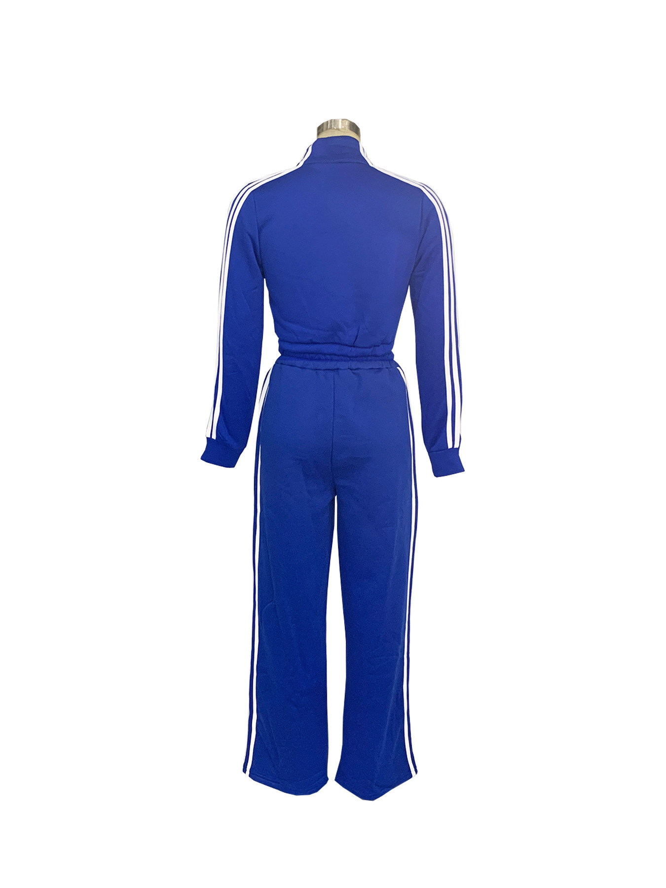 Abbigliamento da donna Completo a righe Cerniera Maglione spesso Casual Pendolare Due pezzi Set_voghion.com