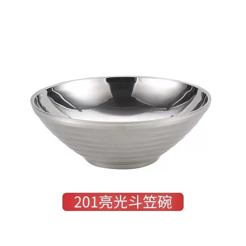 韓国 304 ステンレス鋼大型スープボウル二重層断熱カタツムリヌードルスパイシーゴールデン冷麺ボウルラーメンサラダボウル|undefined