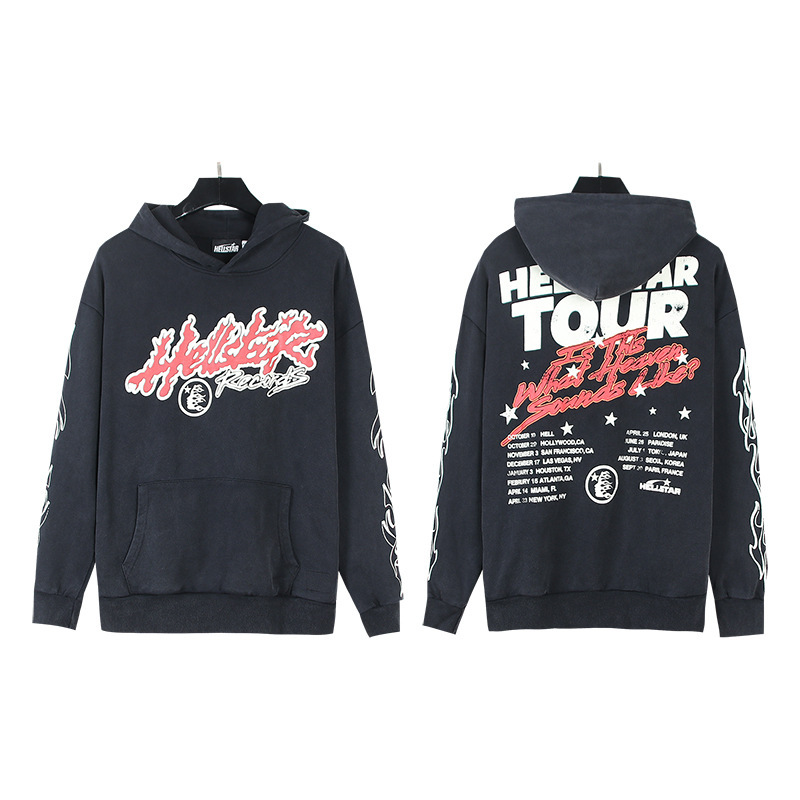 25ss 高品質ヘルスター美しいトレンディなハイストリートウォッシュ加工ルーズパーカー、スウェットシャツ、パンツ、男性用と女性用のスーツ|undefined
