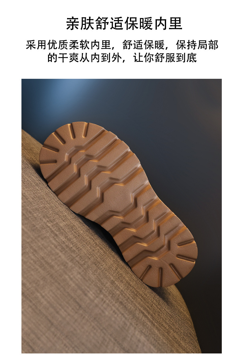 Dép lông giữ ấm mũi kín đế dày tăng chiều cao trong, phong cách Birkenstock thu đông — màu đen chi tiết 12