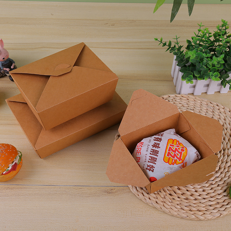 牛皮纸餐盒一次性外卖打包餐盒快餐轻食沙拉盒烤肉炸鸡炒饭盒批发