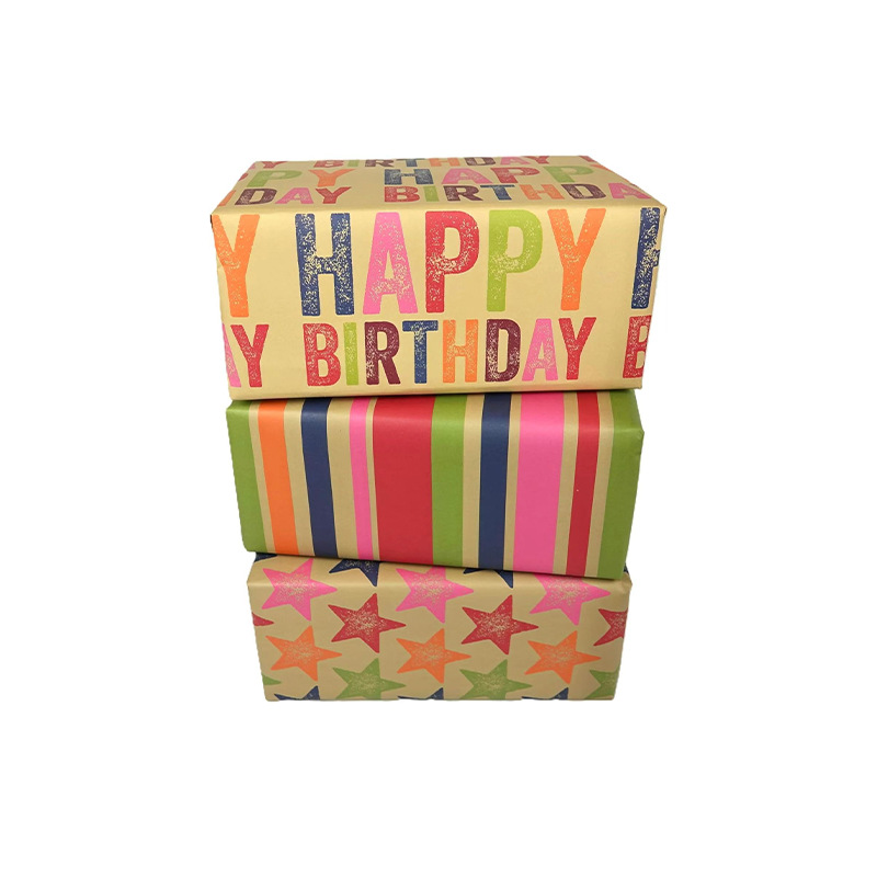 Papel de Regalo de Amazon para el Día de San Valentín, Papel de Regalo para Fiestas de Cumpleaños, Papel Kraft Retro, Artículo Más Vendido Transfronterizo