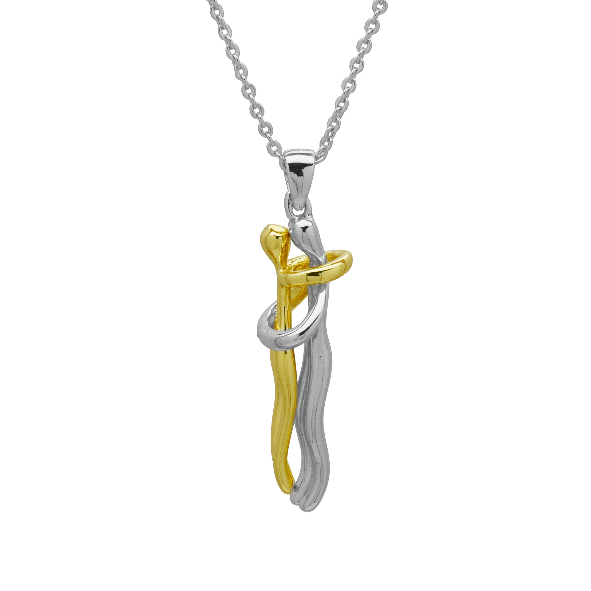 Human Pattern Wholesale Jewelry IG Style Human Copper Mixed Metal Plating Pendant Necklace Cable Chain