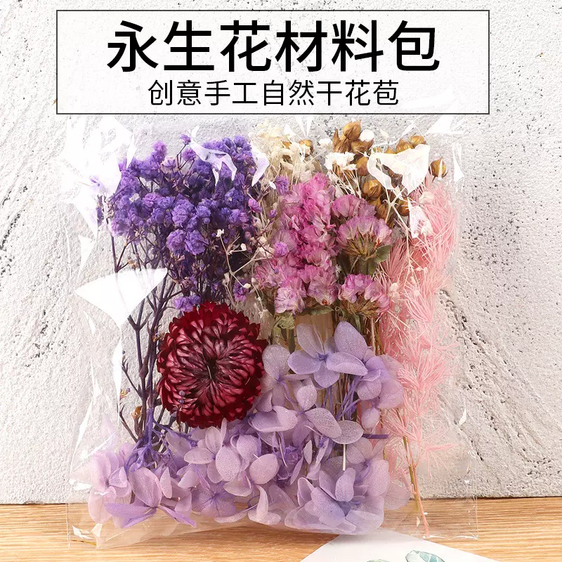 永生花天然干花混合压花仿真花手工自制团扇滴胶浮游花材diy材料