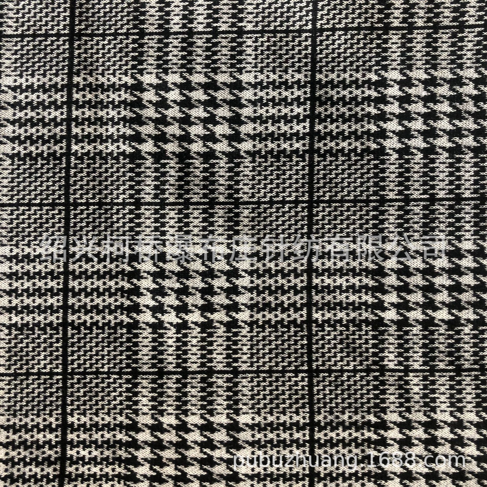 销售针织78%涤纶20%人棉2%氨纶格子提花面料