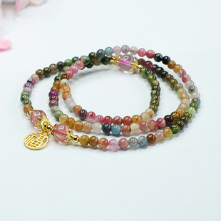 Yuyu natural Brazil tourmaline bracelet strawberry Crystal Multi-Circle Bracelet crystal factory wholesale CB3032704