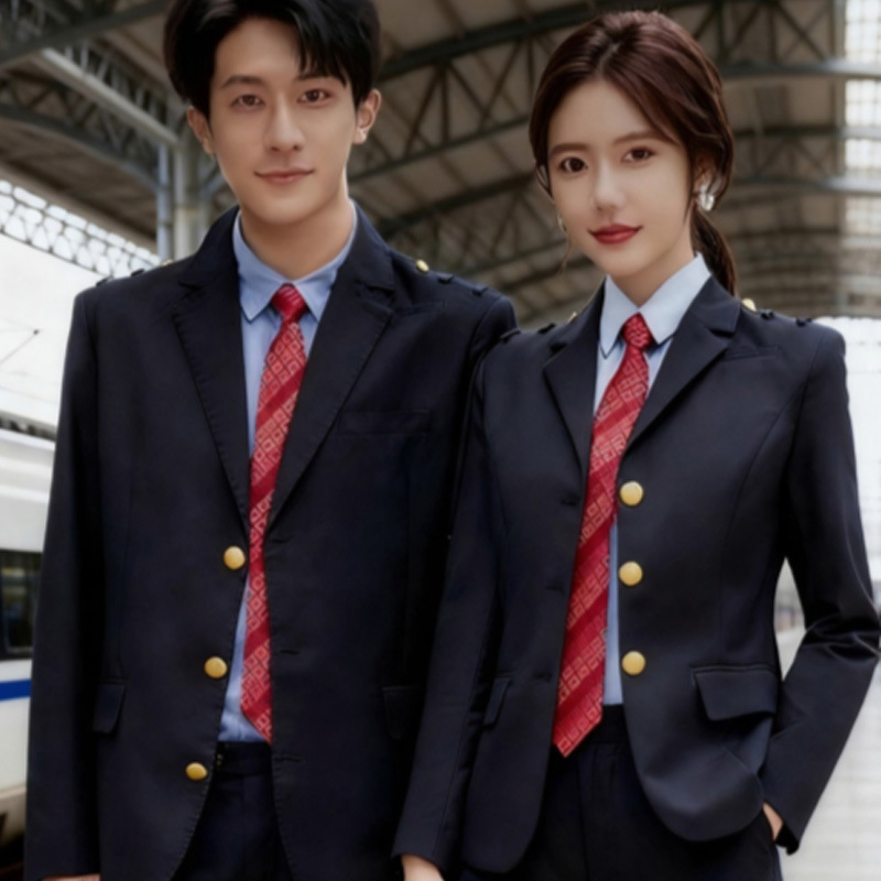 Railway Captain Uniform High-Speed Rail Flight Attendant Vocational School Student Car Service Section Stewardess Suit Work Clothes Autumn