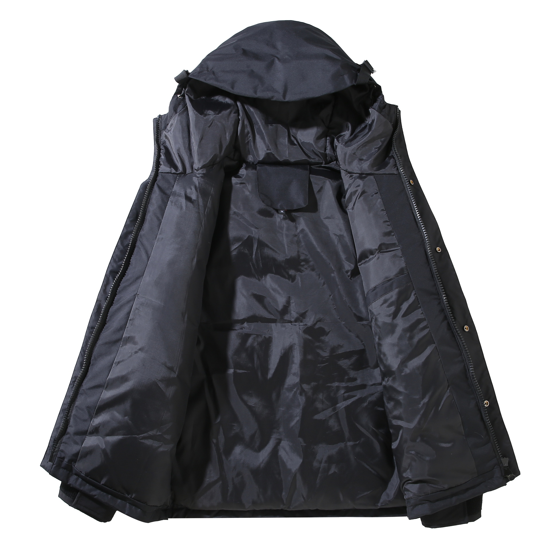 Beijing style 1990 couple's short men's and women's spliced hooded jacket, trendy winter down jacket_voghion.com