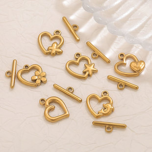 Stainless Steel Plated 18K Real Gold Color-Preserving Multi-Style Ot Buckle Necklace Jewelry Buckle DIY Jewelry Accessories