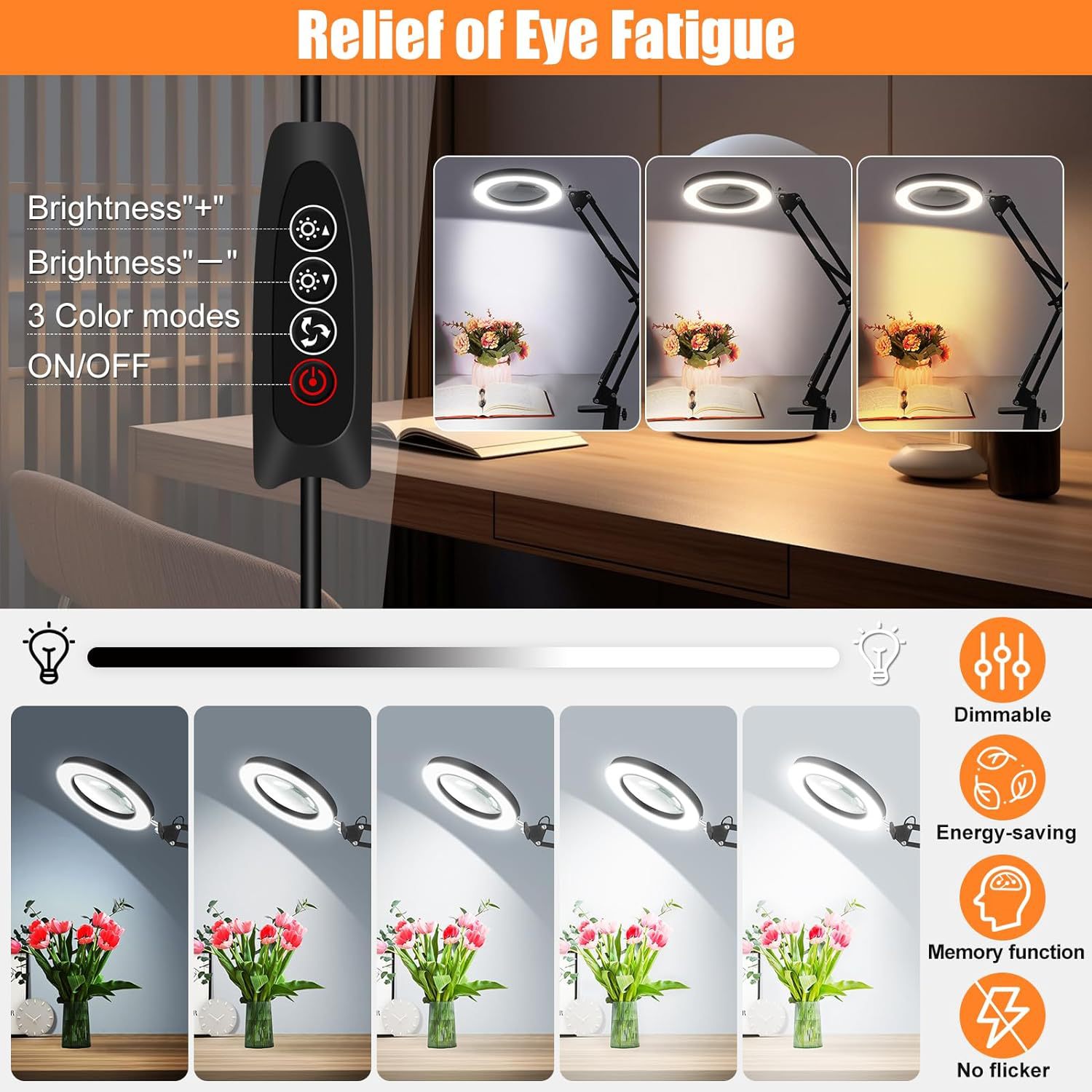 Soldadura transfronteriza mantenimiento lupa lámpara de escritorio de reparación de uñas de cejas protectoras de ojos lámpara de trabajo protectoras de ojos LED luz de lectura