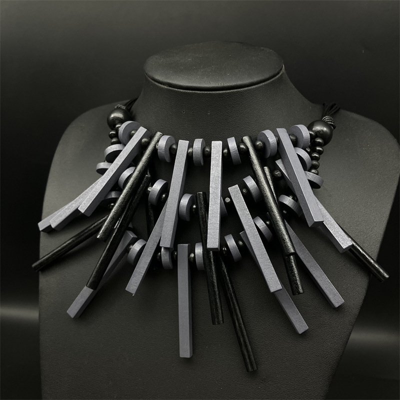 1 Piece Quantity Bohemian Geometric Colorful Wood Wholesale Necklace