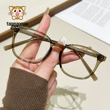 新款简约方形防蓝光眼镜女高级感素颜tr90眼镜框板材插针休闲批发