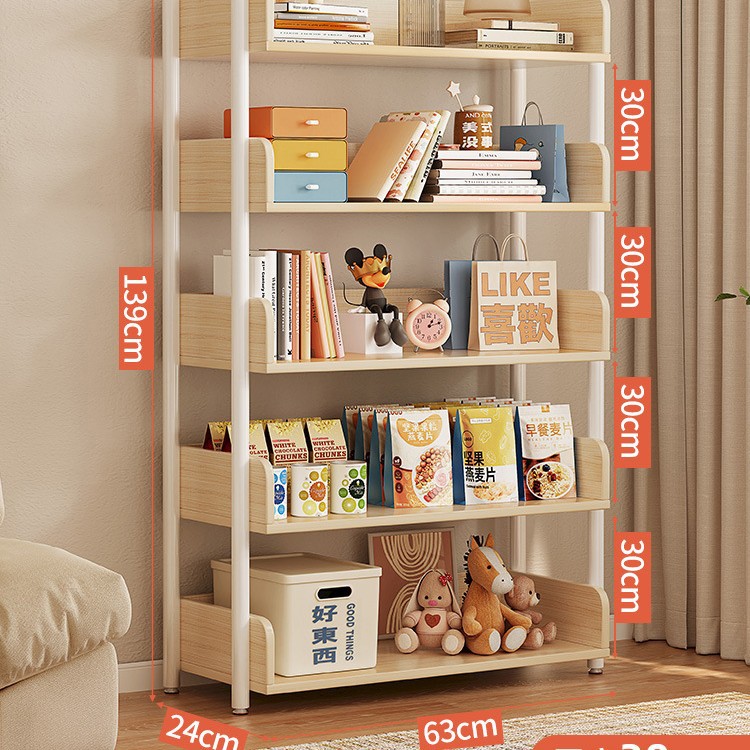 Estante de almacenamiento multicapa estante de almacenamiento de piso simple estante de libros de hierro forjado estante de almacenamiento de sala de estar estante de exhibición estante de biblioteca doméstica