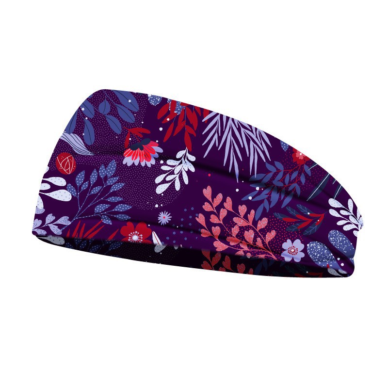 Nueva moda impresa elástica absorción de sudor turbante de cabello de yoga deportes para hombres y mujeres amplio borde tocado fuente fábrica al por mayor