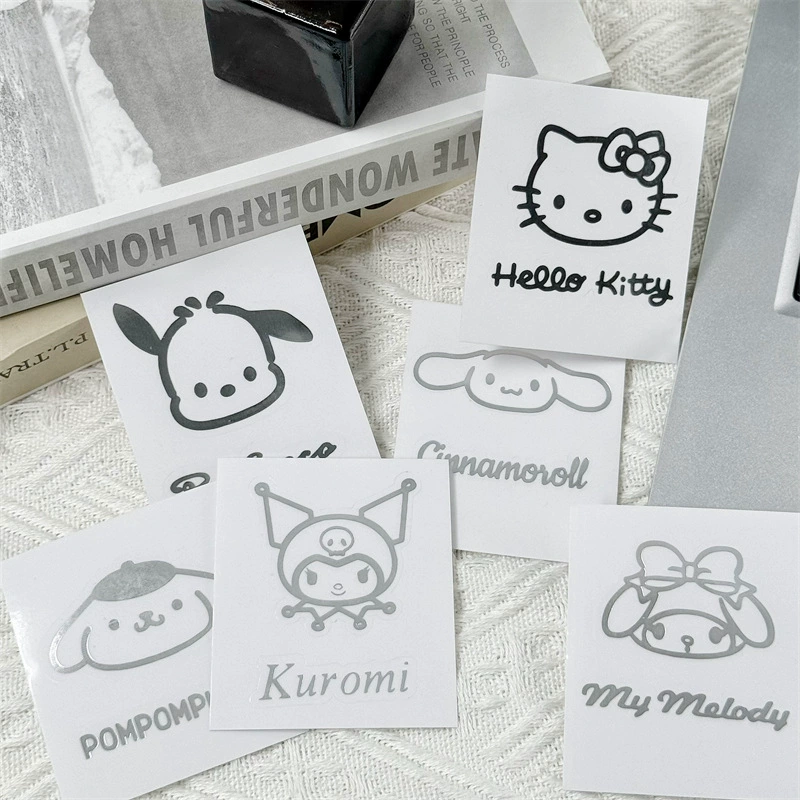 Мультфильм Sanrio металлическая наклейка Paca собака куроми стакан воды ins ветер водонепроницаемый милый ручной счет наклейка серебряный
