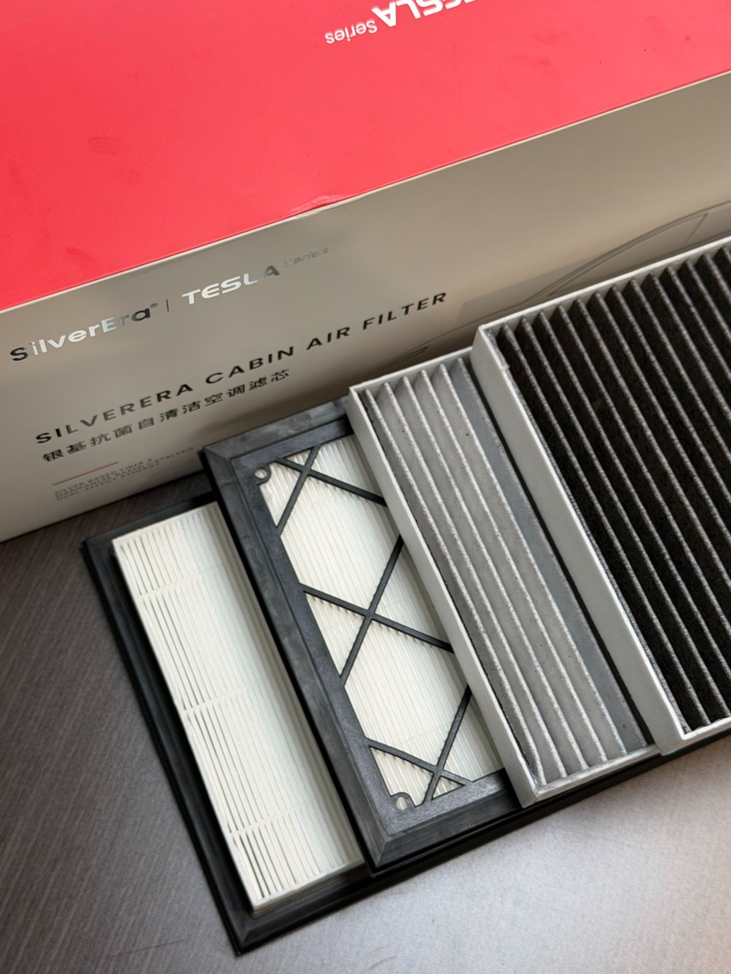 Air conditioning filter, gray activated carbon antibacterial filter, suitable for Tesla Model Y
