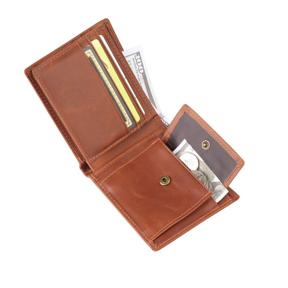 1160 Genuine Leather Men's Wallet, First Layer Cowhide, Multiple Card Slots, 80% off Card Slots, Coin Purse, Trendy, Cross-Border, Free Shipping