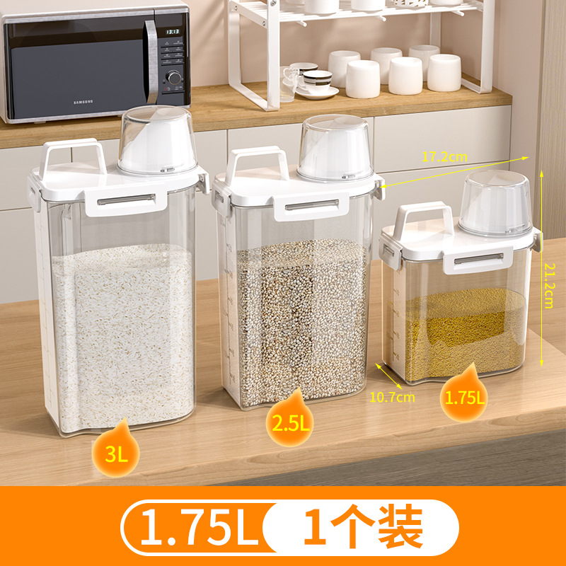 Tanque de almacenamiento de cubo de arroz, a prueba de insectos y humedad para el hogar, tanque de almacenamiento de harina sellado, caja de almacenamiento de granos integrales de arroz de grado alimenticio