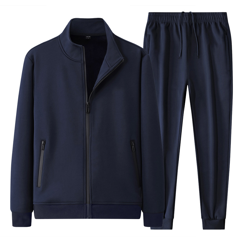 Transfronterizos primavera y otoño traje casual hombre cuello cardigan chaqueta de vestir de otoño ropa deportiva suelta grande dos piezas set