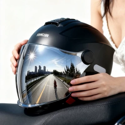 Motorcycle Helmet for Men, Summer Sun Protection, Motosiklet kaskı (dəbilqə)