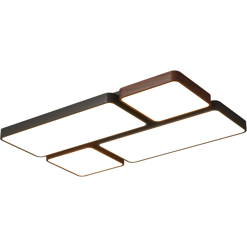Gran vista jardín sala de estar lámpara de techo retro madera de nuez atmósfera lámpara de vestíbulo de espectro completo protección de ojos lámpara de montaña 472L