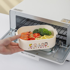 Official Snoopy Snoopy lunch box stainless steel lunch box with spoon fresh lunch box for women single layer double