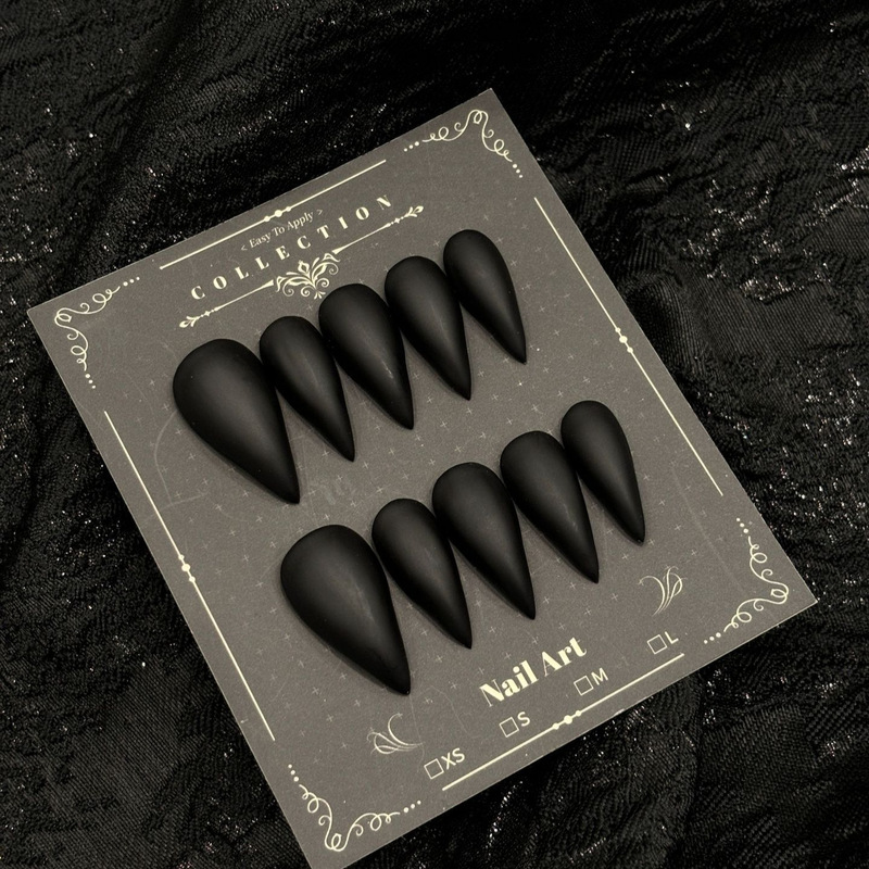European and American Foreign Trade Hot-Selling Item: Dragon Claw Wearable Nails, Minimalist Style, Simple Solid Color Design, Retro Fake Nails