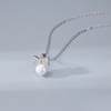 Fashionable cute elegant pendant with bow from pearl, 2022 years, Korean style, simple and elegant design