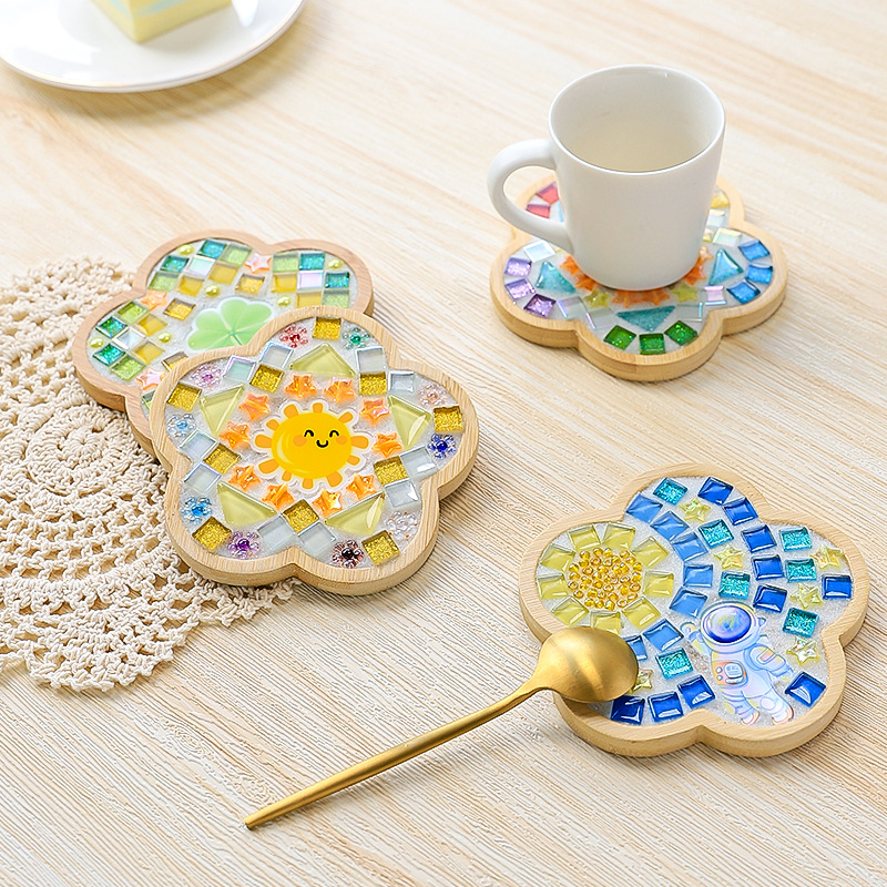 Mosaic DIY Handmade Coasters Parent-child Handicraft Material Kit Kindergarten Handicraft Children's Toys Warm-up Activity