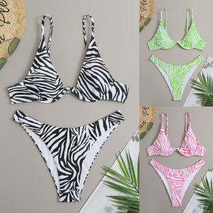 European and American Style Bikini Swimsuit for Women, High-End, with Straps, Underwire, Backless, Beach Swimwear, Triangle, Sexy, Two-Piece Swimsuit