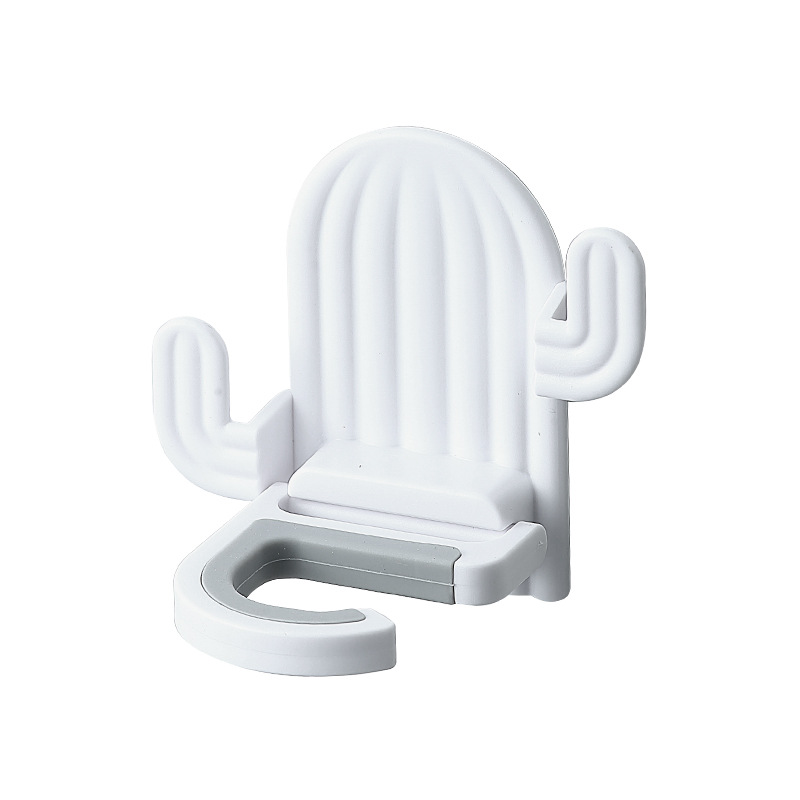Gancho de marco de trapeador de cactus Gancho adhesivo de pared de baño creativo multifuncional Artefacto de almacenamiento de trapeador que no deja marcas