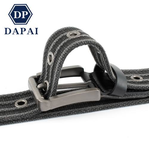 Korean style men's youth canvas belt fashionable pin buckle woven pants belt outdoor casual polycotton woven belt