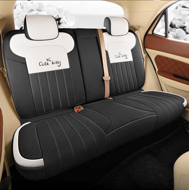 Four Seasons Universal Euler Good Cat Special Linen Car Seat Cover Full Cushion Cute Cartoon Women Cushion Cover