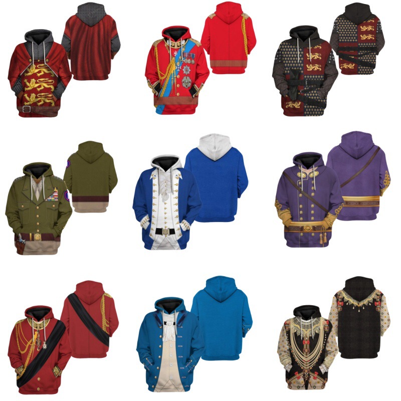 New Popular Historical Figure Series Same Style Cosplay Fashion 3D Digital Printing Sweatshirt Hoodie Direct Sale
