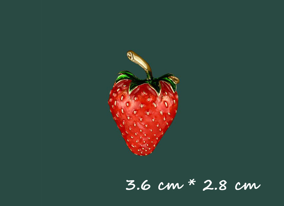 New fashion strawberry enamel brooch exquisite retro drops Ollie fruit series corsage badge in stock wholesale