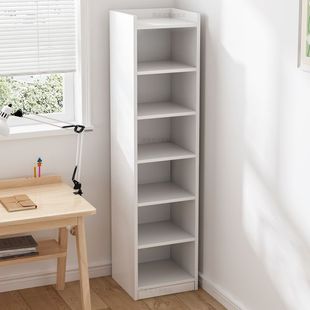 Corner Bookcase Narrow Student Home Floor-Standing Solid Wood Color Wall-Mounted Simple Narrow Gap Multi-Layer Corner Bookshelf Storage Rack