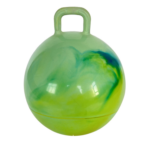Amazon's best-selling 55cm thickened cloud rainbow handle ball PVC colorful inflatable jumping ball training yoga ball
