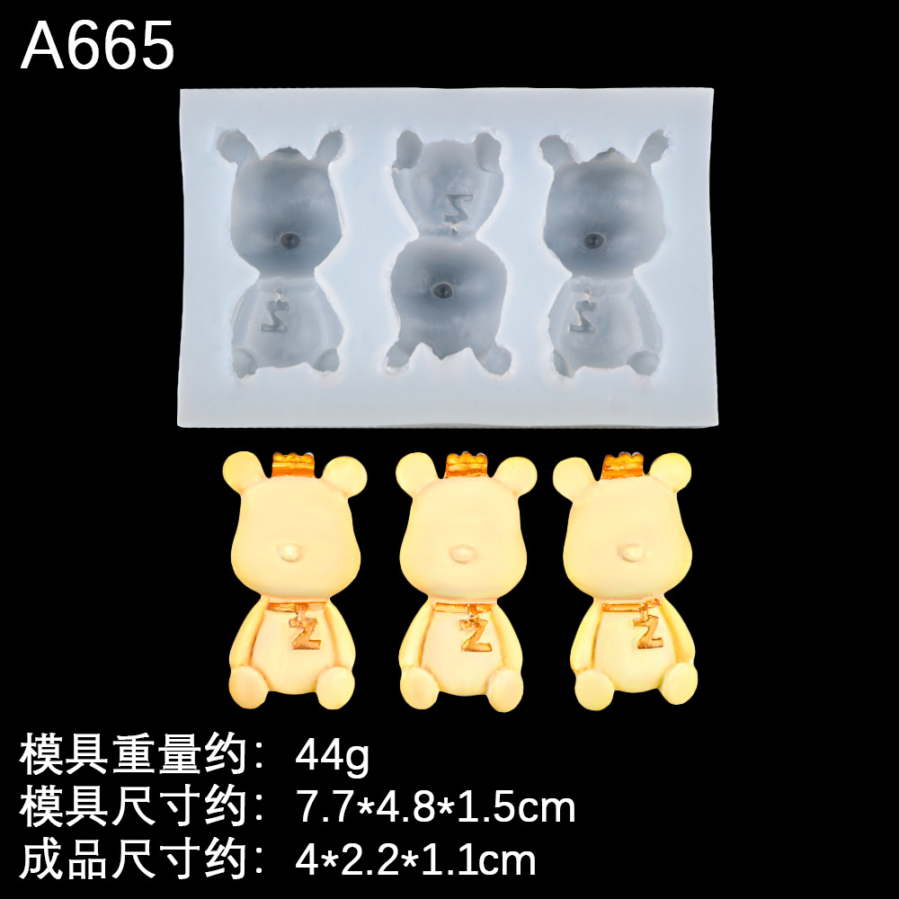 Pajarita de oso de dibujos animados epoxi molde de silicona galleta molde de fondant de chocolate herramienta de molde de yeso hecho a mano de bricolaje