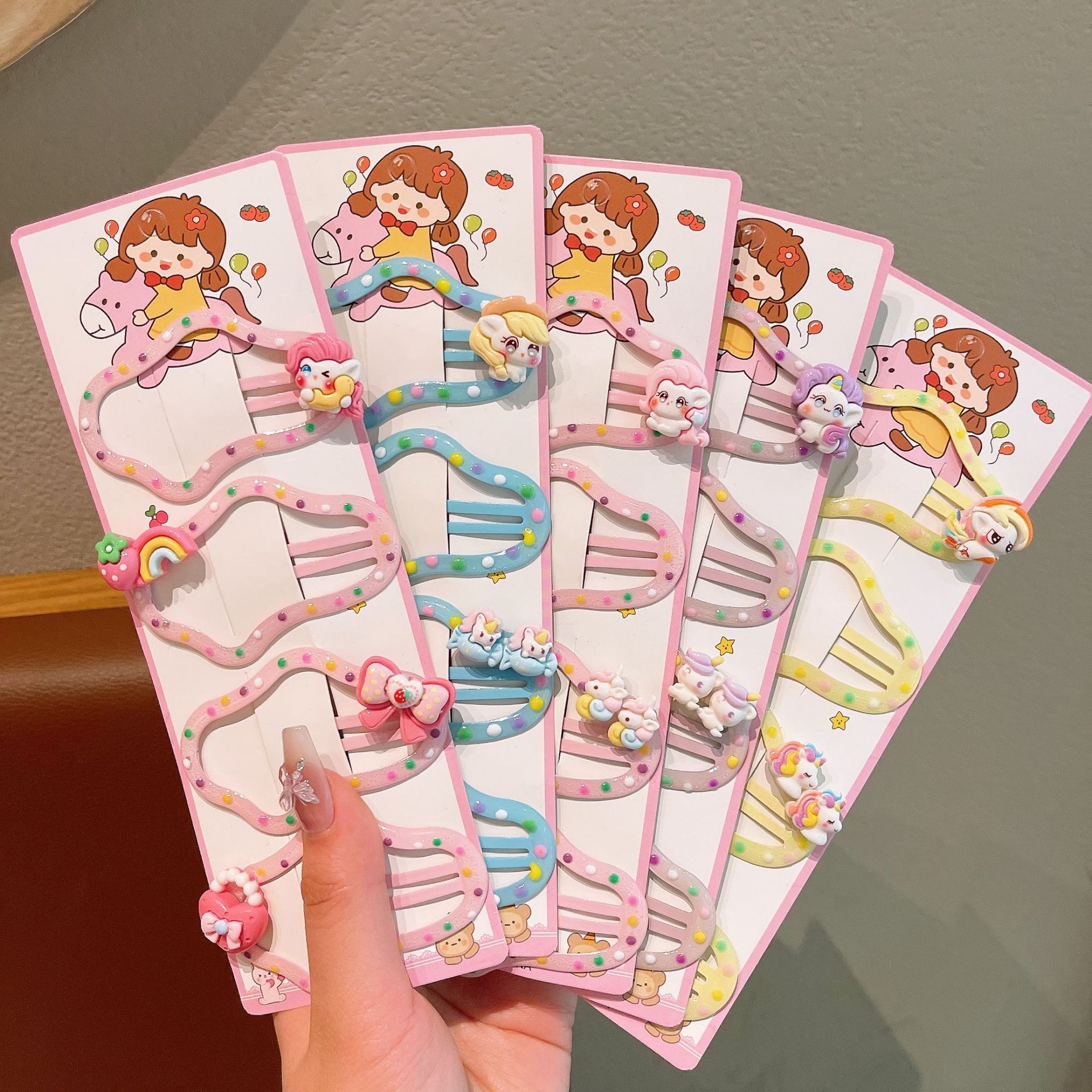 Niños BB lindos clips de cabello nubes gradientes Sanli Chica clips laterales de la cabeza de la niña pequeña clips de cabello