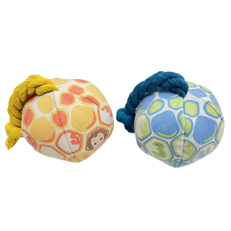 Амазонка собака игрушка колокольчик мяч домашнее животное кусает хлопчатобумажную веревку, чтобы озвучить интерактивный укус холст игрушки для домашних животных оптом