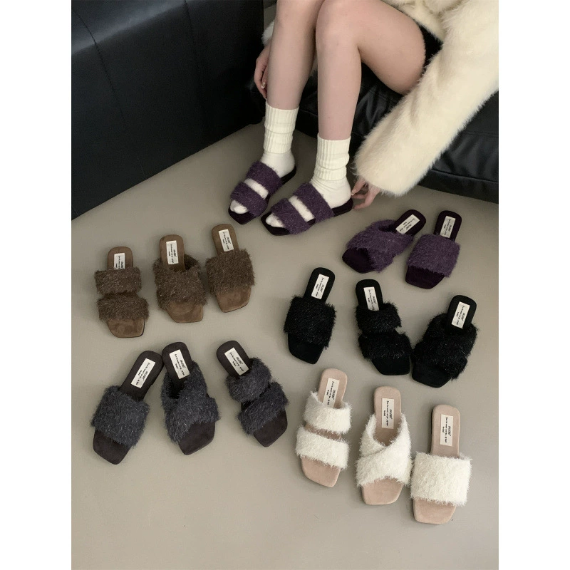 Плоская французская шерстяная обувь носить женские туфли осенью и зимой удобная простая дикая мягкая подошва тапочки