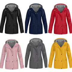 Amazon eBay 秋冬新作ジャケットチェック柄フード付きスリーインワン 0.05kg 点セットアウトドア登山服防水アウター