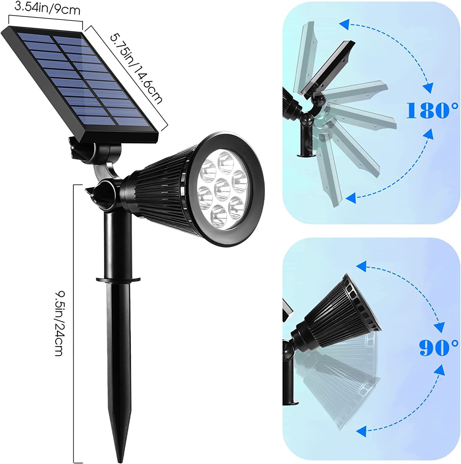 Transfronterizos luz solar al aire libre patio césped lámpara de suelo enchufado villa jardín LED colorido paisaje iluminado árbol lámpara de protección