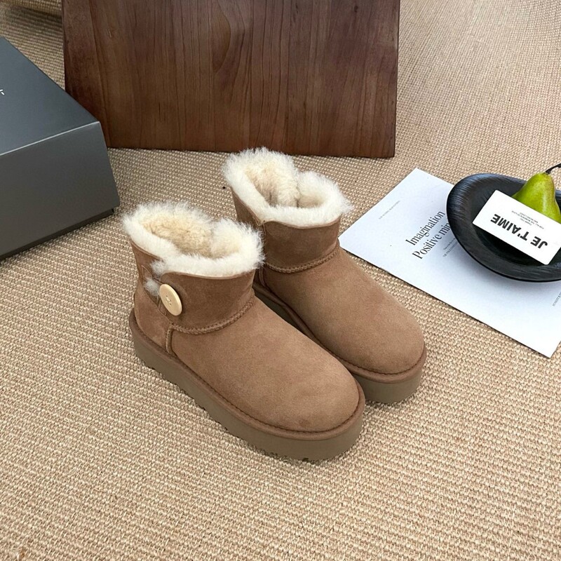 【桑坡记忆】2025新款增高厚底木扣雪地靴保暖一脚蹬|undefined
