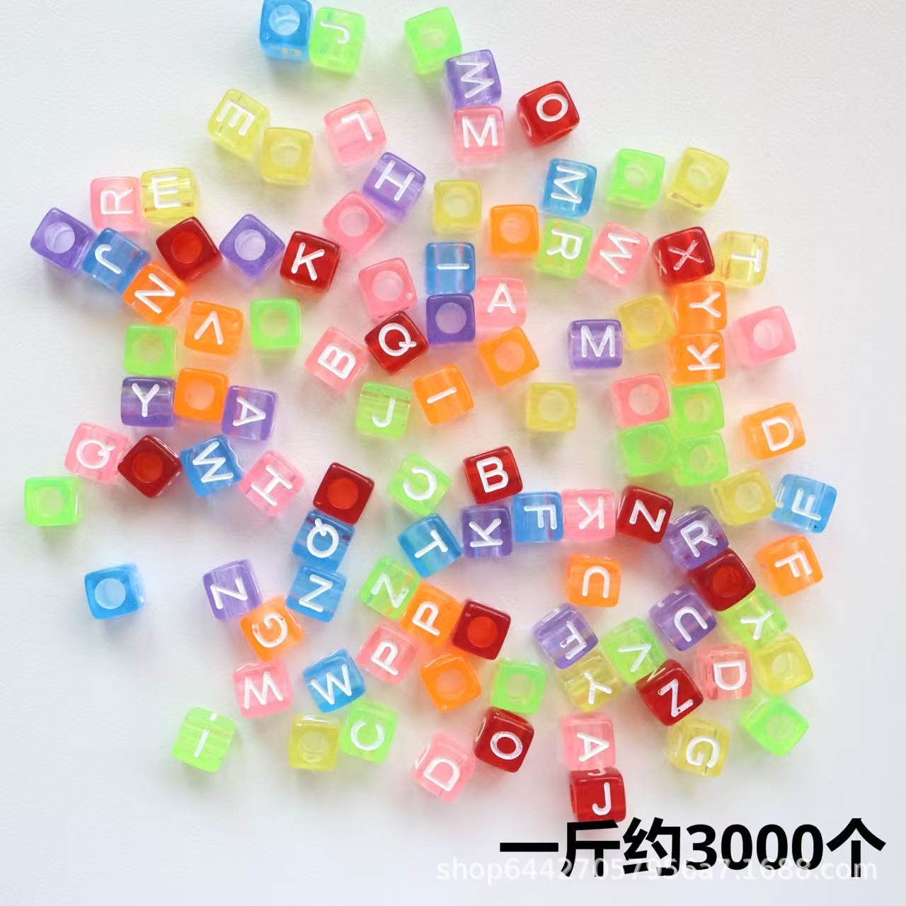 Cuentas de letras de patrón acrílico de agujero pasante cuentas sueltas diy pulsera de cadena de teléfono móvil joyería de cadena de todo fósforo accesorios con cuentas