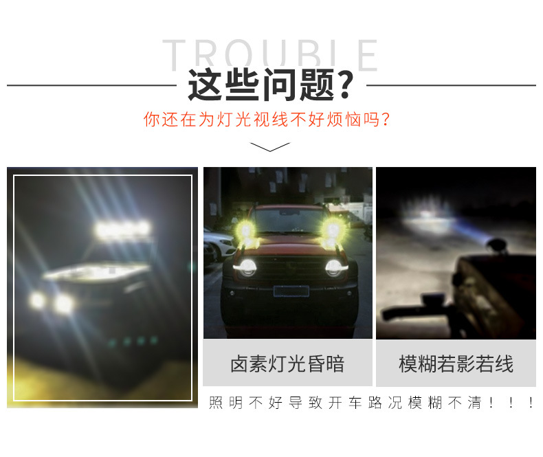 Cross-border off-road vehicle spotlight circular modification 10W work light motorcycle led highlight monocular