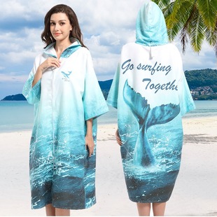 Swimming Quick-drying Bath Towel Women's Cape Bathrobe Hooded Absorbent Men's Absorbent Hot Spring Diving Wearing Sports Beach Towel Men
