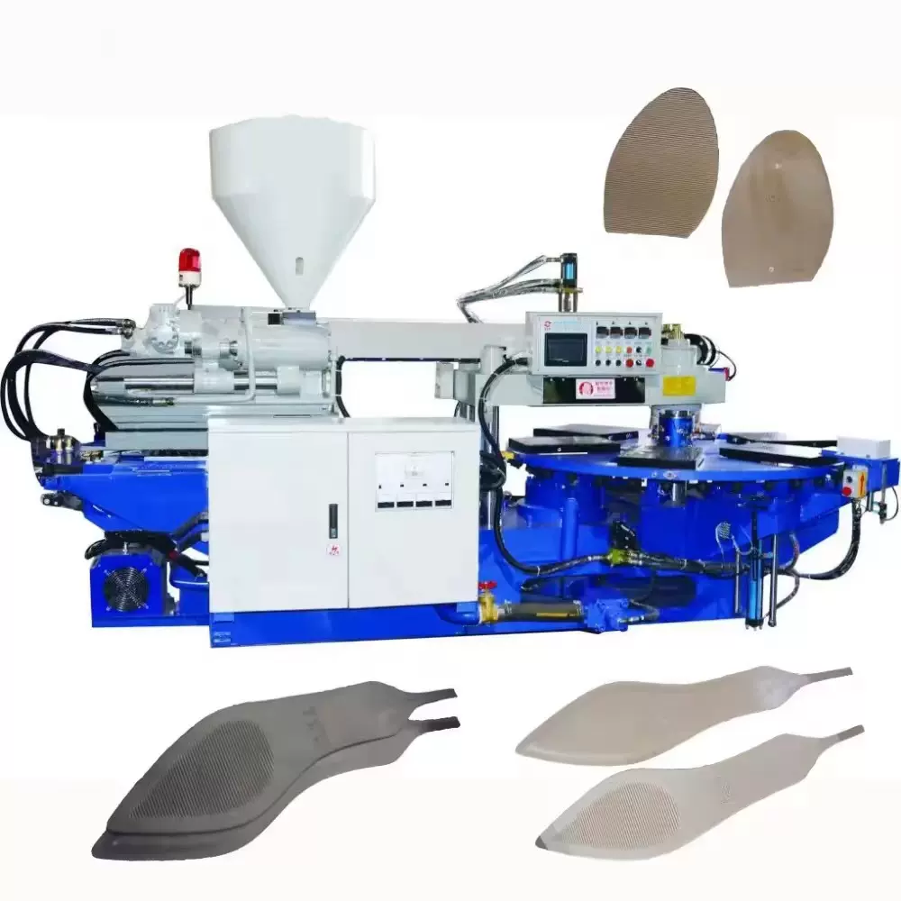 旭锠鞋机XC-218W小圆盘旋转式TPU/TR/聚氯乙烯皮革鞋垫注塑机