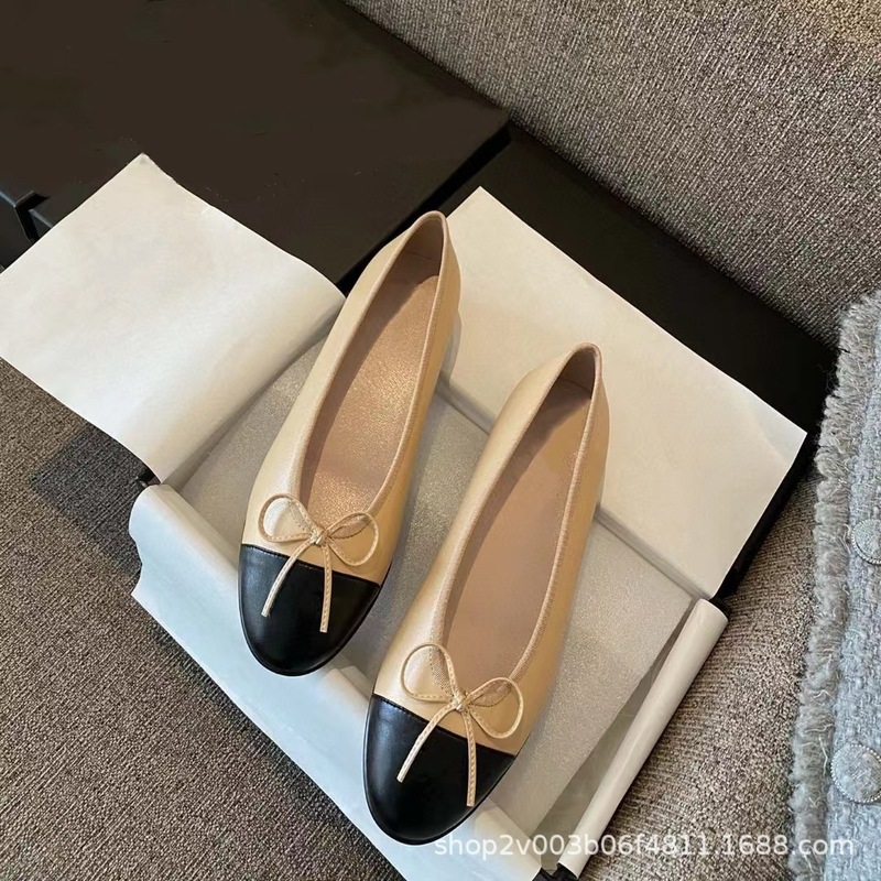 ハイバージョン Xiaoxiangfeng シングルシューズ女性の弓バレエシューズ 2025 新カラーマッチングラウンドトゥフラットシューズ浅い口の女性の靴|undefined